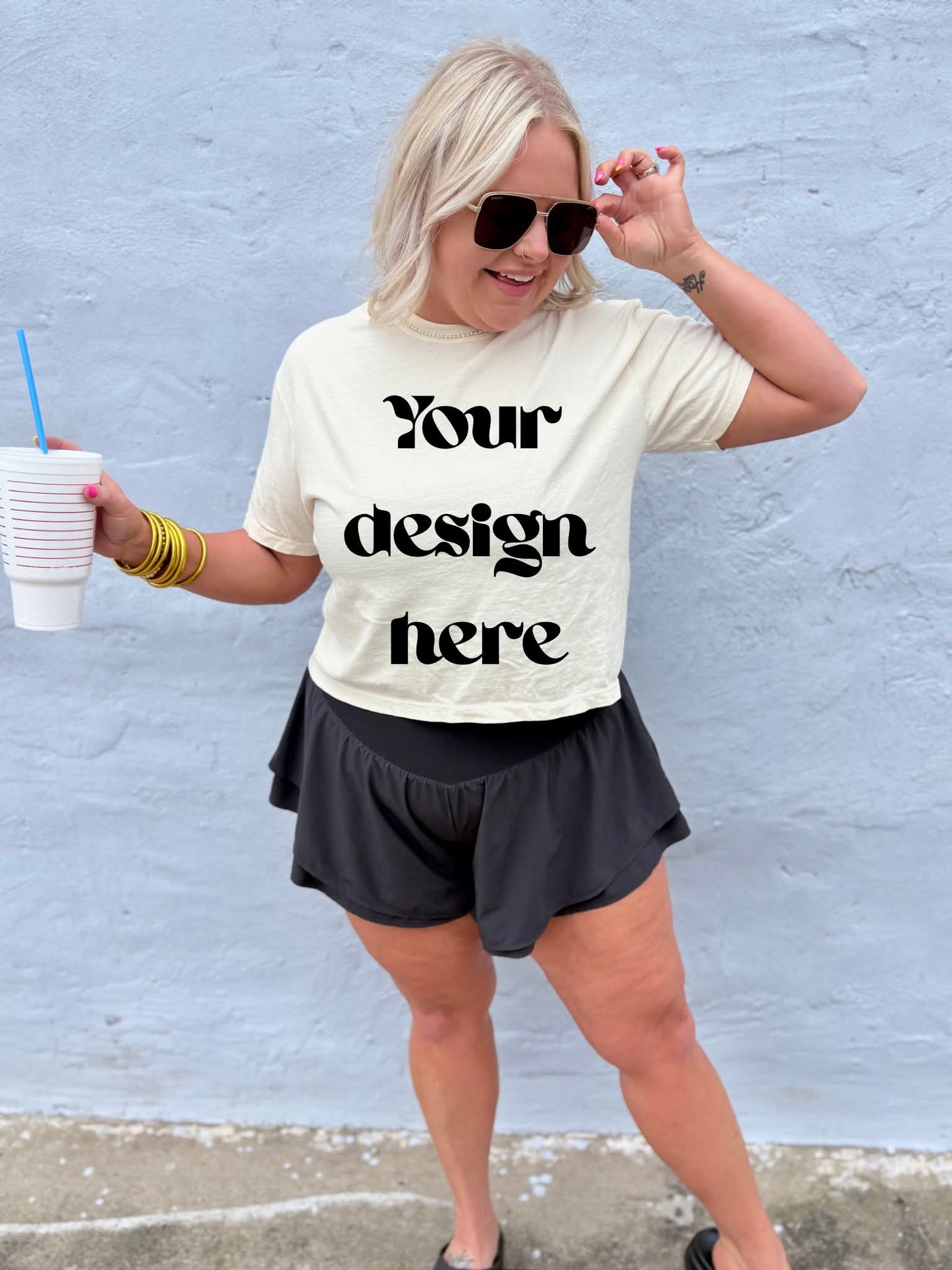 Ivory CC Boxy Tee MOCK