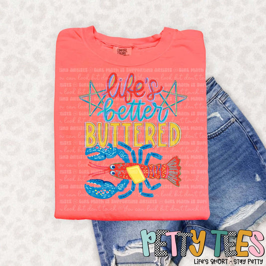 Buttered/ NEON RED ORANGE