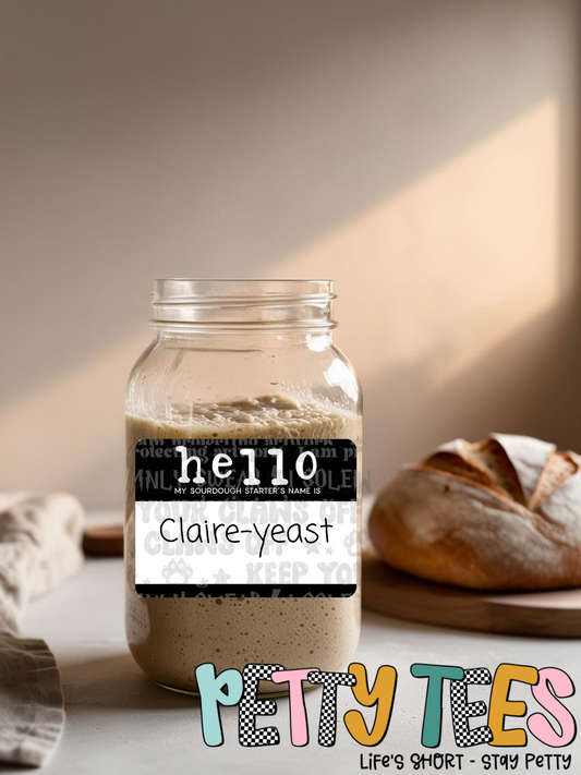 Sourdough nametag sticker