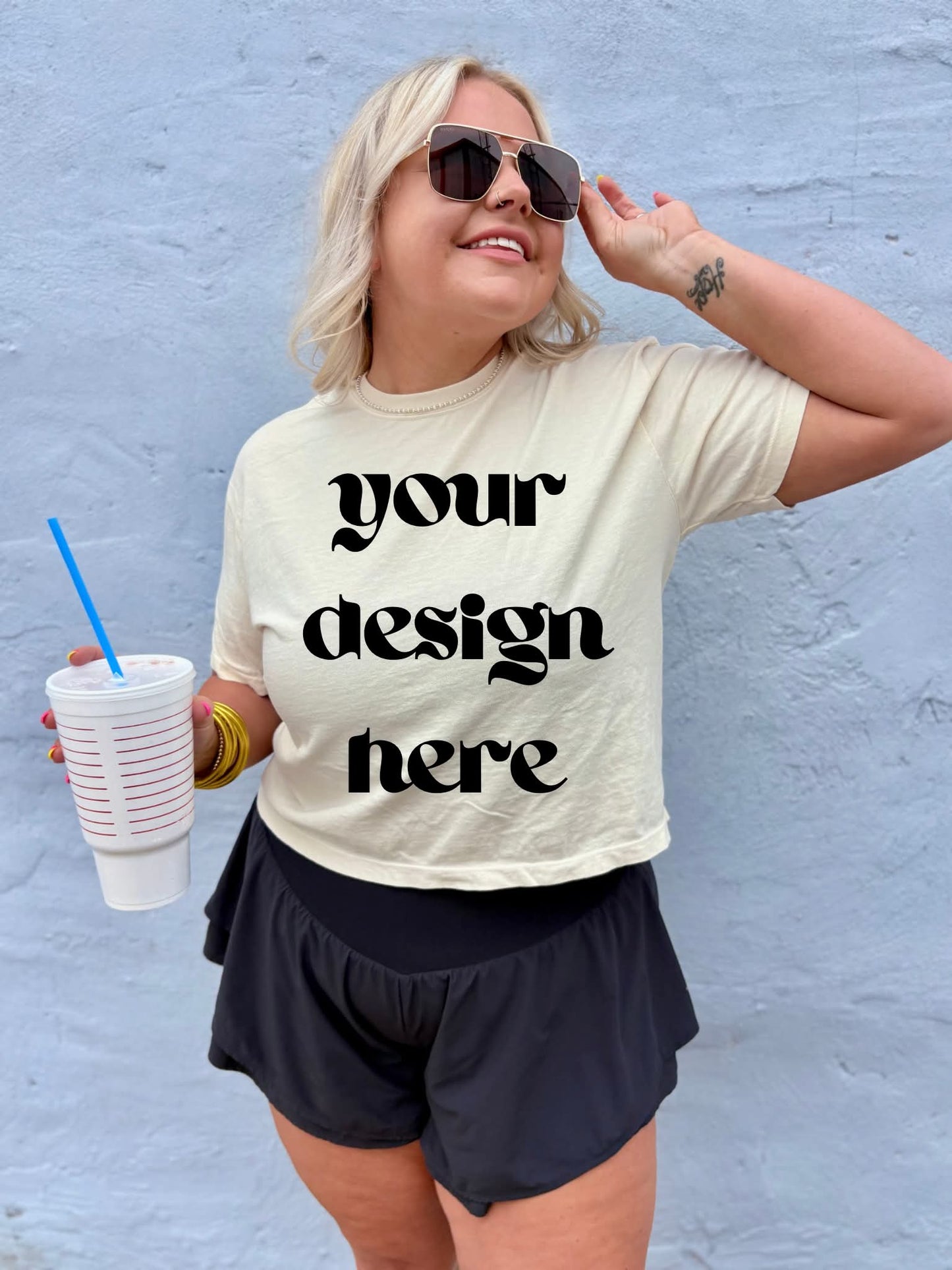 Ivory CC Boxy Tee MOCK