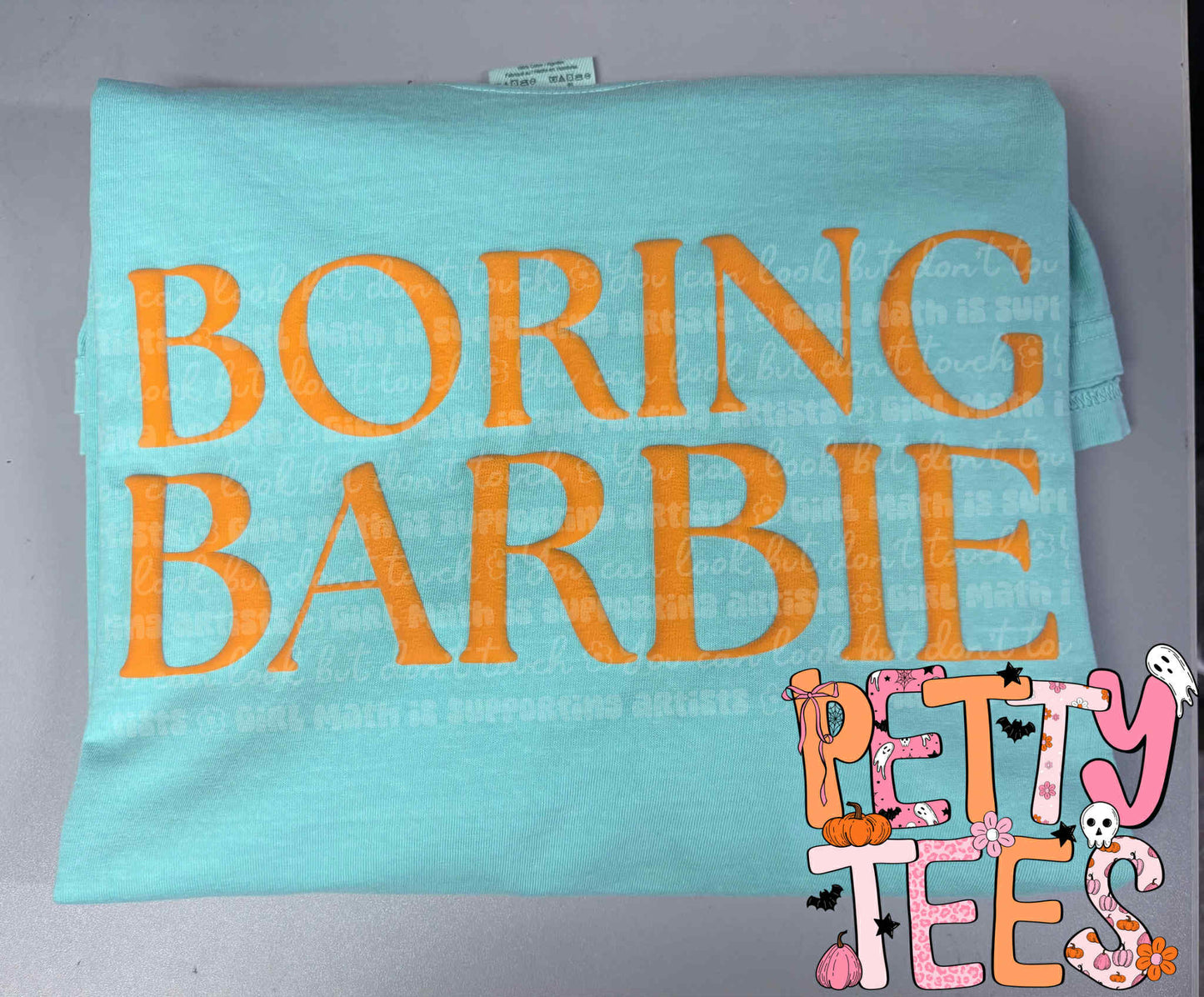 Boring Barbie Puff Print/ Chalky Mint